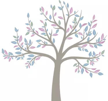 Vinilo de árbol para pared de primavera - TenVinilo