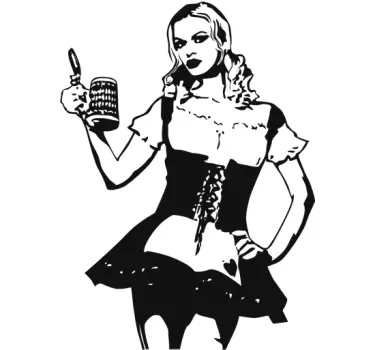Vinilo decorativo chica cerveza - TenVinilo