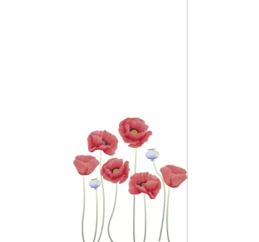 Vinilo mampara ducha con amapolas - TenVinilo