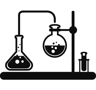 Vinilo pared de ciencia frascos química - TenVinilo