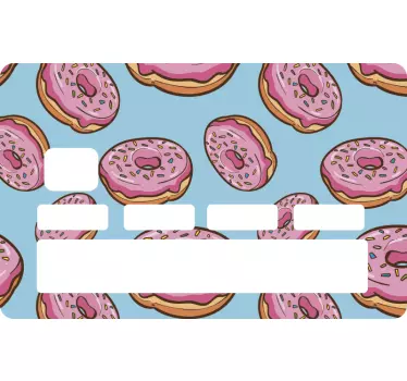 Pegatina para tarjeta de crédito de donuts rosas - TenVinilo