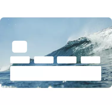 Sticker para tarjeta diseño de olas del océano - TenVinilo