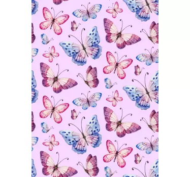 Vinilo para refrigerador de mariposas color rosa - TenVinilo