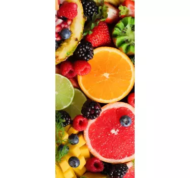 Vinilo adhesivo puerta de frutas multicolor - TenVinilo