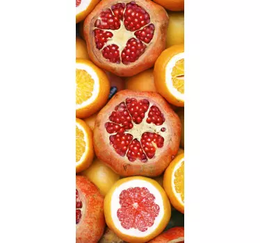 Vinilo adhesivo para puerta frutas en rodajas - TenVinilo