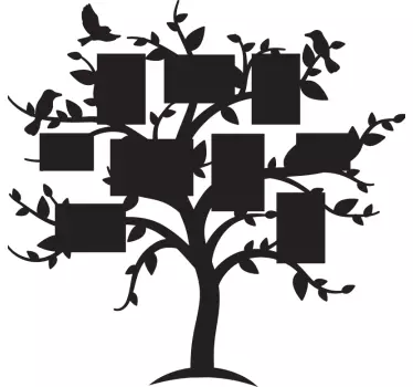 Vinilo decorativo de árbol genealógico con fotos - TenVinilo
