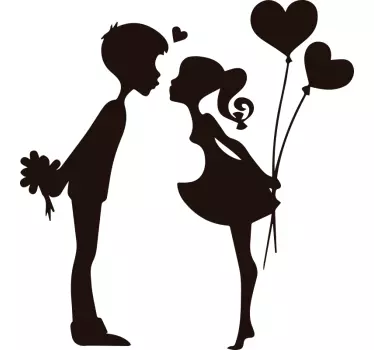 Vinilo decorativo pareja jóven besándose - TenVinilo