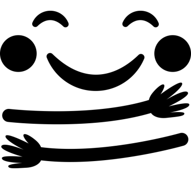 Vinilo para refrigerador de emoji sonriendo abrazando - TenVinilo