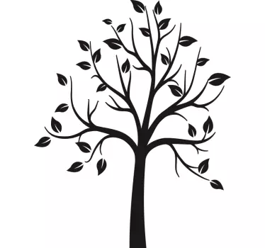 Vinilo para refrigerador árbol con hojas delgadas - TenVinilo