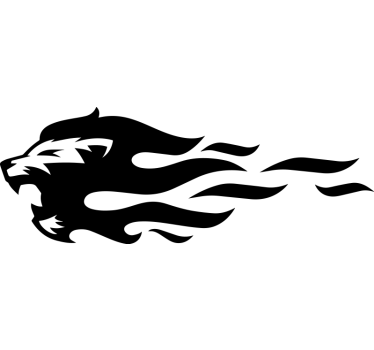 Vinilo para coche de león con llamas - TenVinilo