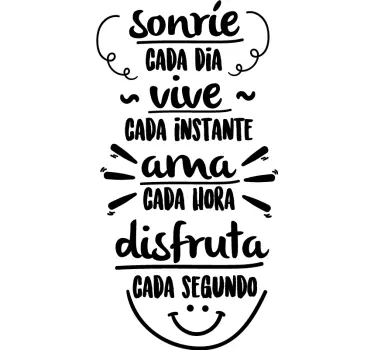 Vinilo frase sonríe cada día - TenVinilo