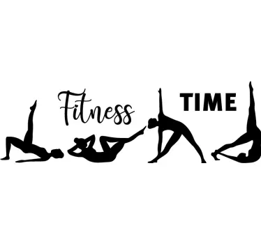 Vinilo decorativo para gimnasio frase fitness time - TenVinilo