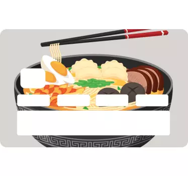 Sticker para tarjeta ilustración de sushi bowl - TenVinilo