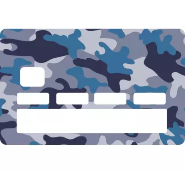 Pegatina para tarjeta de crédito camuflaje azul - TenVinilo