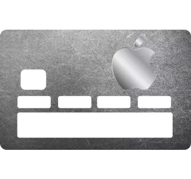 Vinilo decorativo tarjeta gris logo Apple - TenVinilo