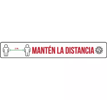 Pegatina para suelo de seguridad mantén distancia - TenVinilo