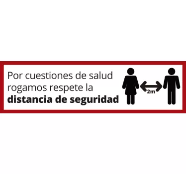 Vinilo distancia seguridad para puerta - TenVinilo