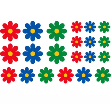 Vinilos flor individuales coloridas - TenVinilo