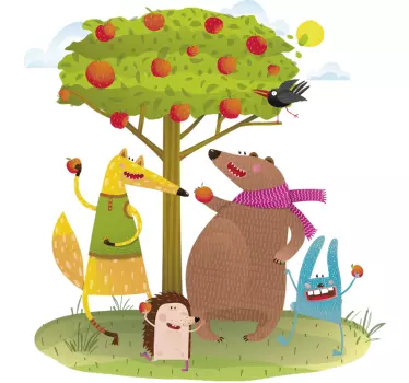Vinilo infantil para pared criaturas compañeras caprichosas - TenVinilo
