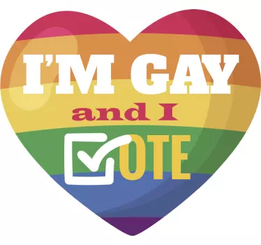 Vinilo coche arcoiris votos gay - TenVinilo