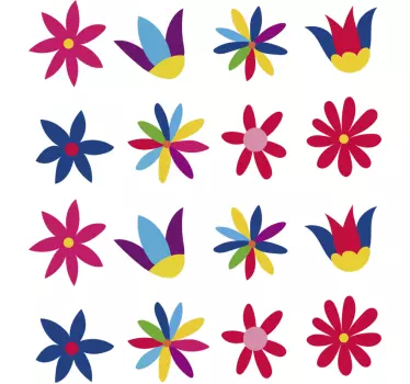 Vinilo flor para bicicleta silvestres coloridas - TenVinilo