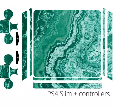Skin PS4 imitación mármol verde - TenVinilo