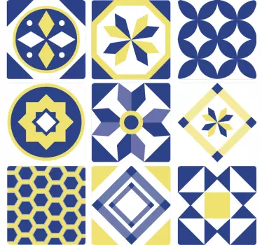 Vinilos para azulejos amarillos y azules - TenVinilo