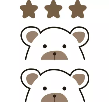 Vinilo bebé osos de peluche y estrellas - TenVinilo