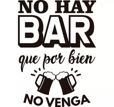 Vinilo para cocina bebida Oración típica de bar español - TenVinilo