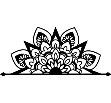 Vinilo decorativo mandala cabecero cama floral  - TenVinilo