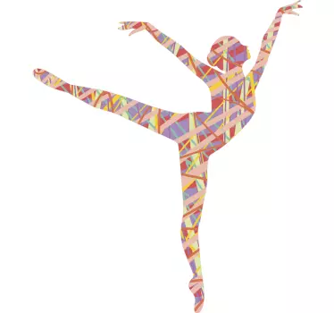 Vinilo baile silueta de bailarín colorida - TenVinilo