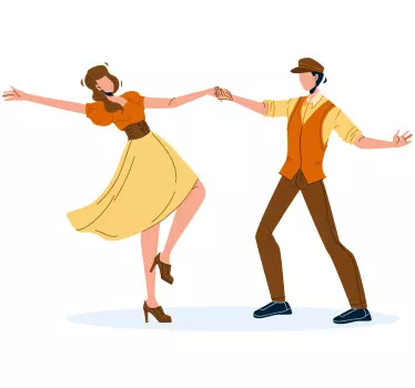 Vinilo ilustración de pareja bailando - TenVinilo