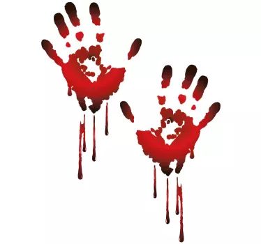 Vinilo Halloween huellas mano sangre - TenVinilo