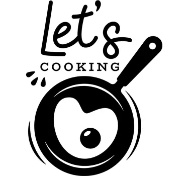 Frase para la pared vamos a cocinar con sartén - TenVinilo