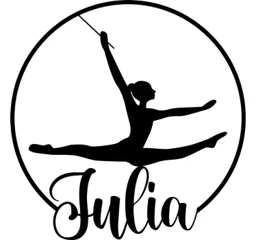 Vinilo infantil bailarina en círculo con nombre - TenVinilo
