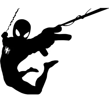 Vinilo para niños Spiderman volando telarañas - TenVinilo