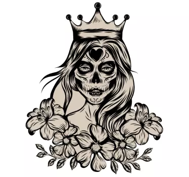 Vinilo personaje figura de calavera coronada - TenVinilo