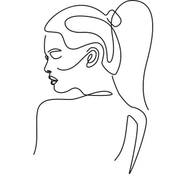 Vinilo para estética silueta mujer asiática  - TenVinilo