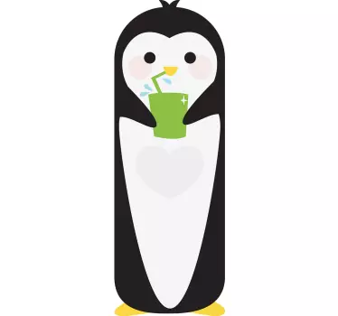 Vinilo decorativo pingüino congelador - TenVinilo