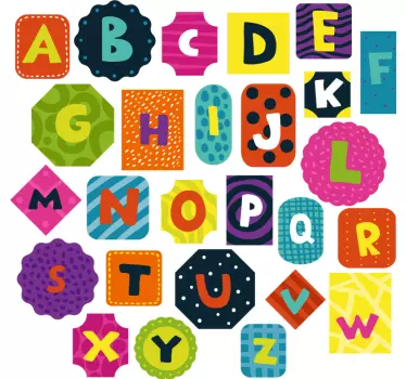 Vinilo infantil para pared arreglos de alfabeto coloridos - TenVinilo