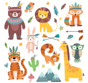Vinilo infantil para pared animales de ensueño - TenVinilo