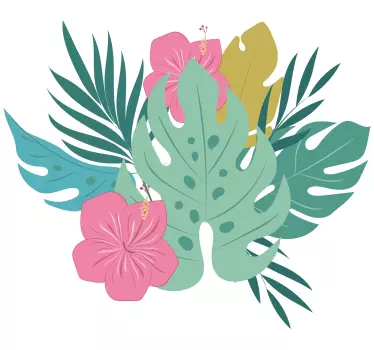 Vinilo coche flor hawaiana tonos pastel - TenVinilo