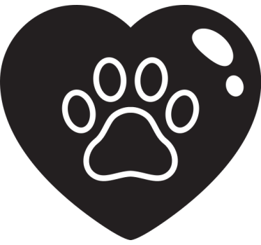 Vinilo para coche Patas de perro en gran corazón - TenVinilo