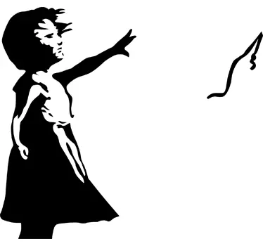 Vinilo portatil Banksy globo corazón - TenVinilo