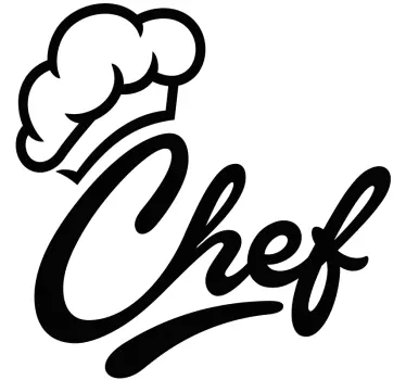 Vinilo cocina frase chef con sombrero - TenVinilo