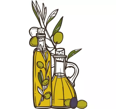 Vinilo cocina aceiteros con ramas - TenVinilo