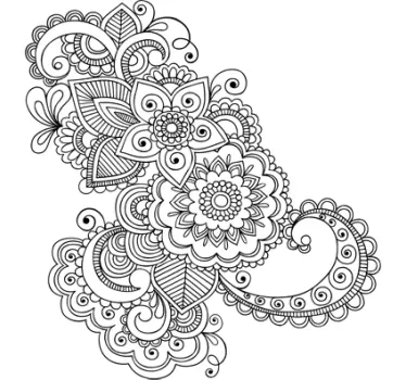 Vinilo decorativo ornamento floral Asia - TenVinilo