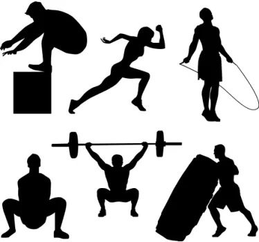 Vinilo para gimnasios persona haciendo ejercicios - TenVinilo