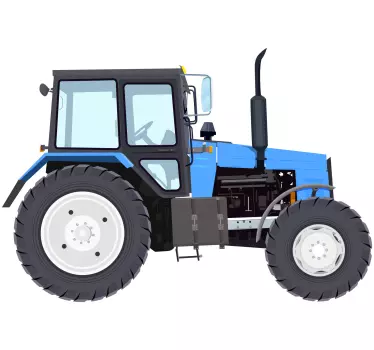 Vinilo juguete Tractor moderno azul - TenVinilo