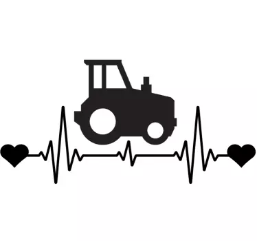 Pegatina coche latido de tractor - TenVinilo
